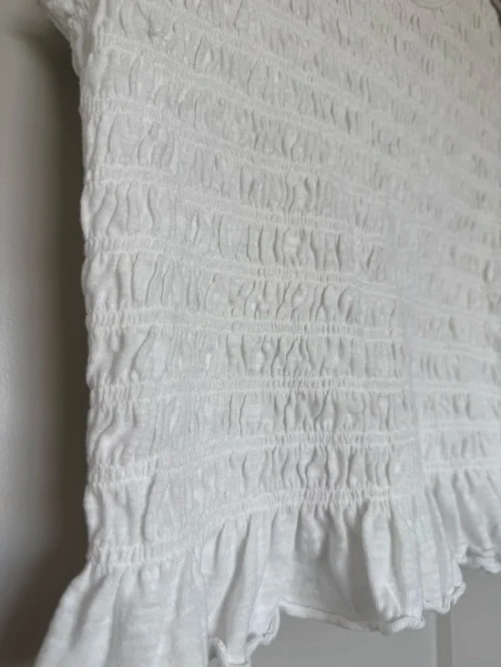 We the Free Sylvie Tee White Smocked Ruffle Top - Women - Picture 7 of 8